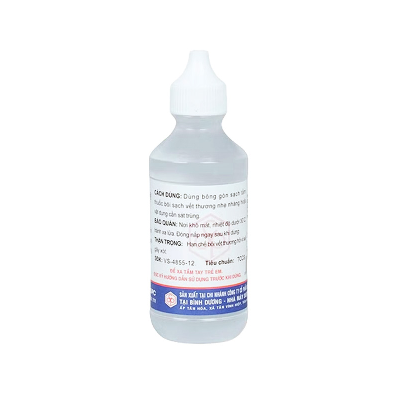 Cồn Alcool 90 độ màu trắng OPC sát trùng vết thương ngoài da, vật dụng (chai 60ml)
