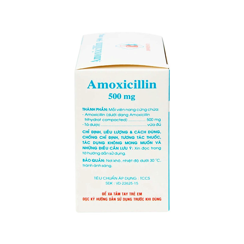 Thuốc Amoxicillin 500mg Domesco điều trị nhiễm khuẩn (hộp 10 vỉ x 10 viên)
