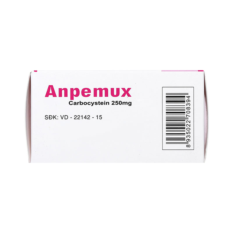Thuốc Anpemux 250mg trị rối loạn tiết dịch hô hấp (hộp 6 vỉ x 10 viên)