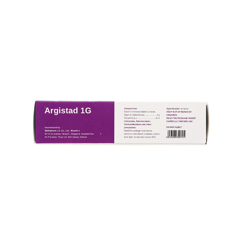 Dung dịch uống Argistad 1g điều trị tăng amoniac huyết (hộp 20 ống x 5ml)