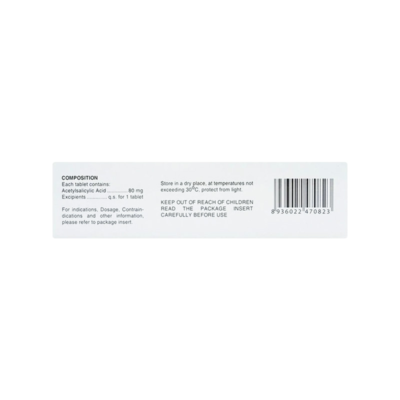 Thuốc Aspilets EC 80mg phòng ngừa nhồi máu cơ tim, đột quỵ (hộp 10 vỉ x 10 viên)