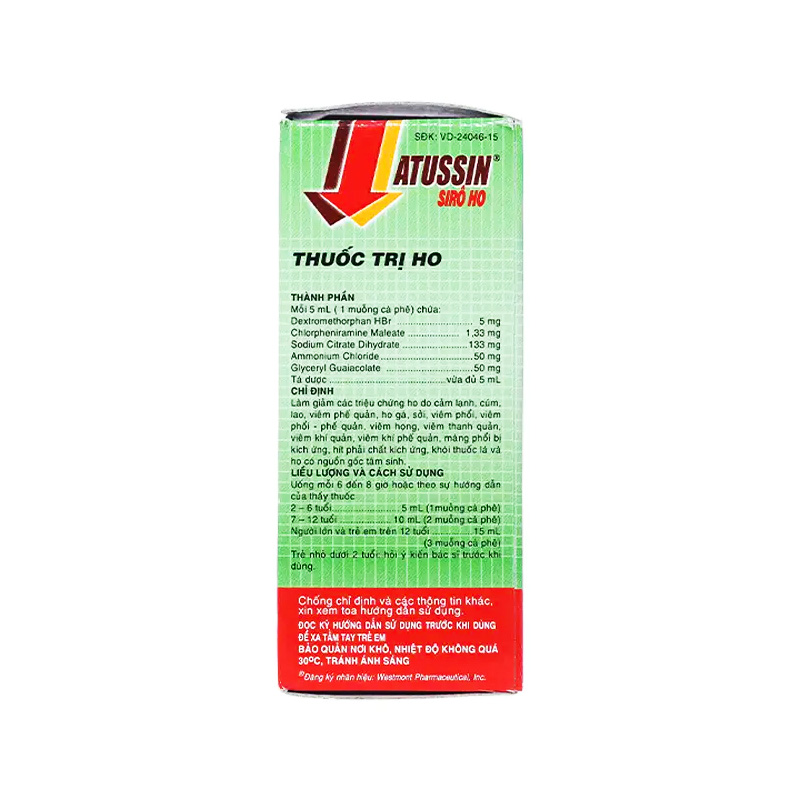 Siro ho Atussin  hỗ trợ giảm các triệu chứng cảm ho (Hộp 1 chai x 30ml)