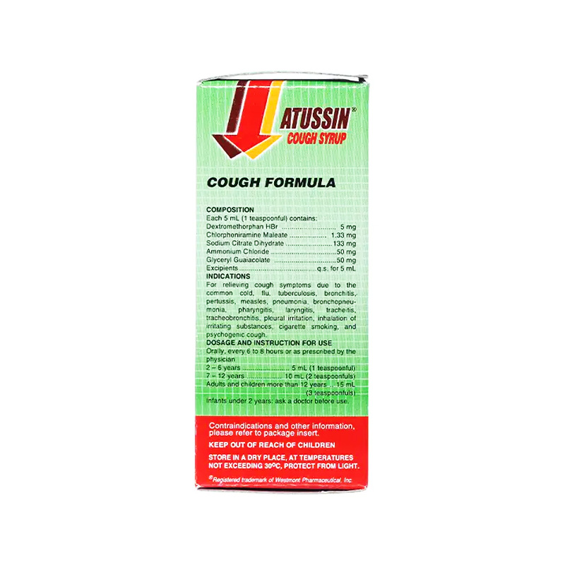 Siro ho Atussin  hỗ trợ giảm các triệu chứng cảm ho (Hộp 1 chai x 30ml)