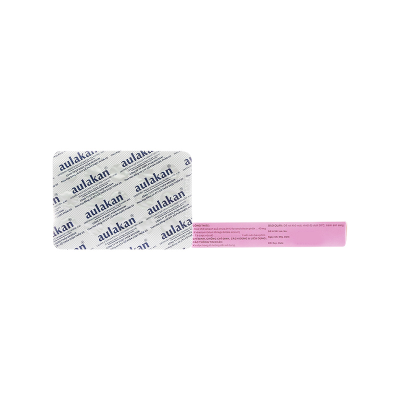 Thuốc Aulakan 40mg điều trị giảm trí nhớ, kém tập trung (hộp 2 vỉ x 15 viên)