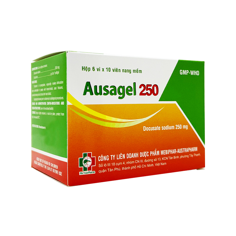 Thuốc Ausagel 250 điều trị táo bón (hộp 6 vỉ x 10 viên)