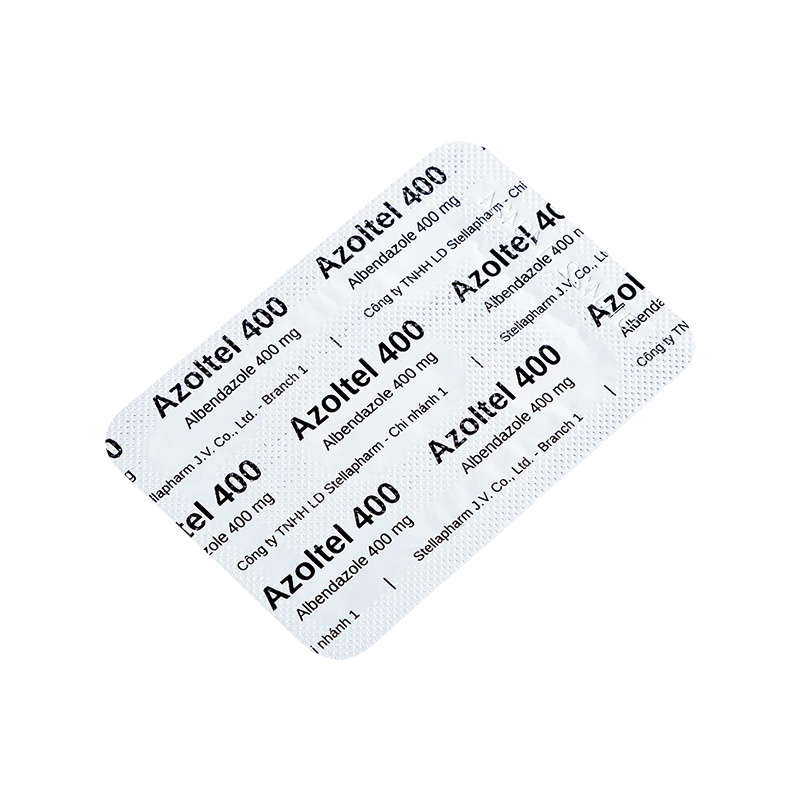 Thuốc Azoltel 400mg Stella điều trị nhiễm ký sinh trùng đường ruột (hộp 1 vỉ x 1 viên)
