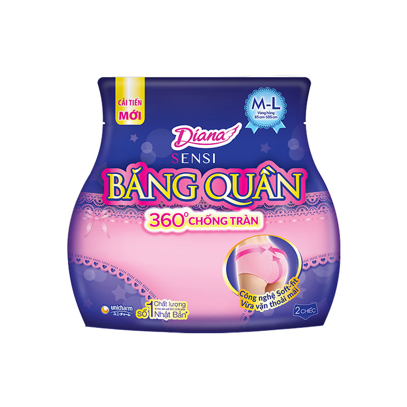 Băng vệ sinh ban đêm dạng quần Diana Super Night Size M-L ( 2 chiếc/gói)