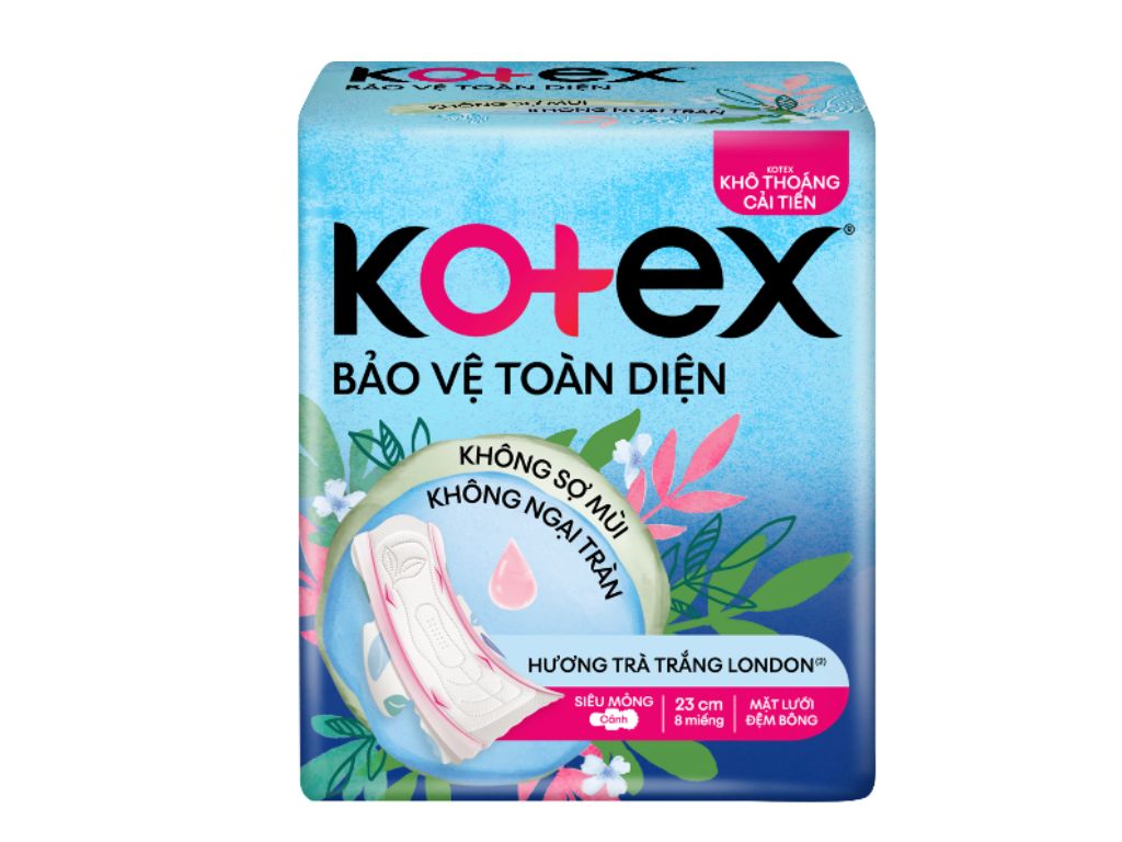 Băng vệ sinh Kotex bảo vệ toàn diện (gói 8 miếng)