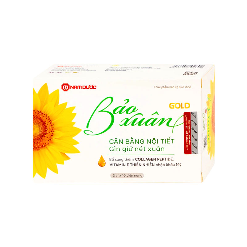 Viên uống Bảo Xuân Gold bổ sung phytoestrogen, cân bằng nội tiết tố nữ (hộp 3 vỉ x 10 viên)