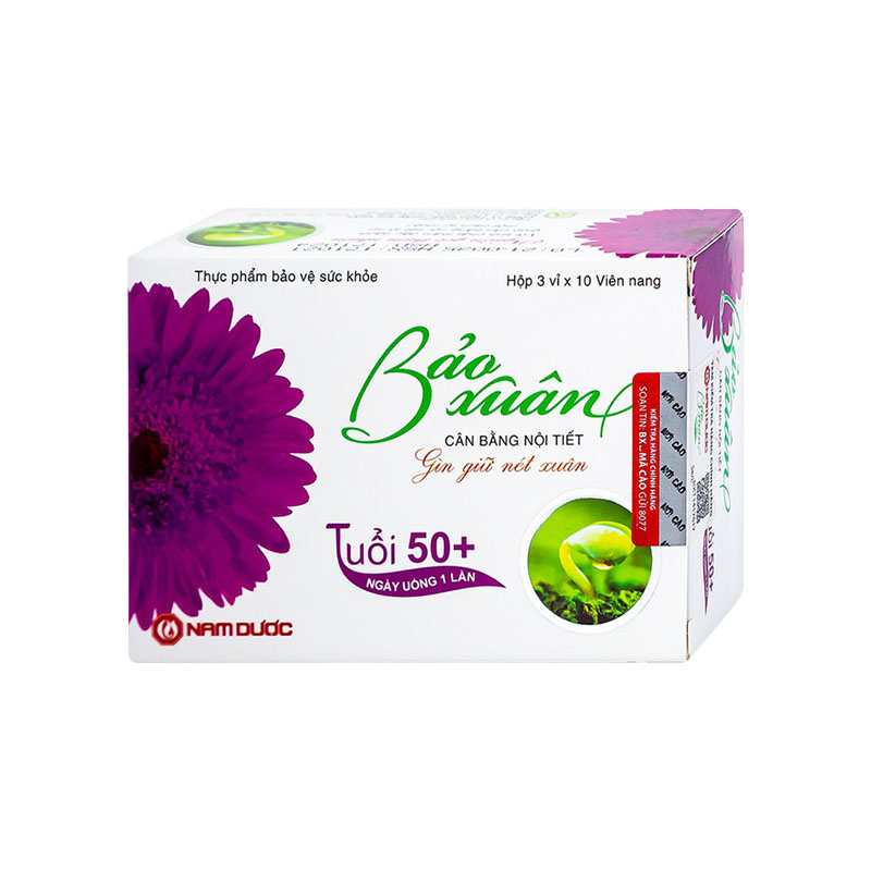 Viên uống Bảo Xuân Tuổi 50+ bổ sung và hỗ trợ cân bằng nội tiết tố nữ Estrogen (hộp 3 vỉ x 10 viên)
