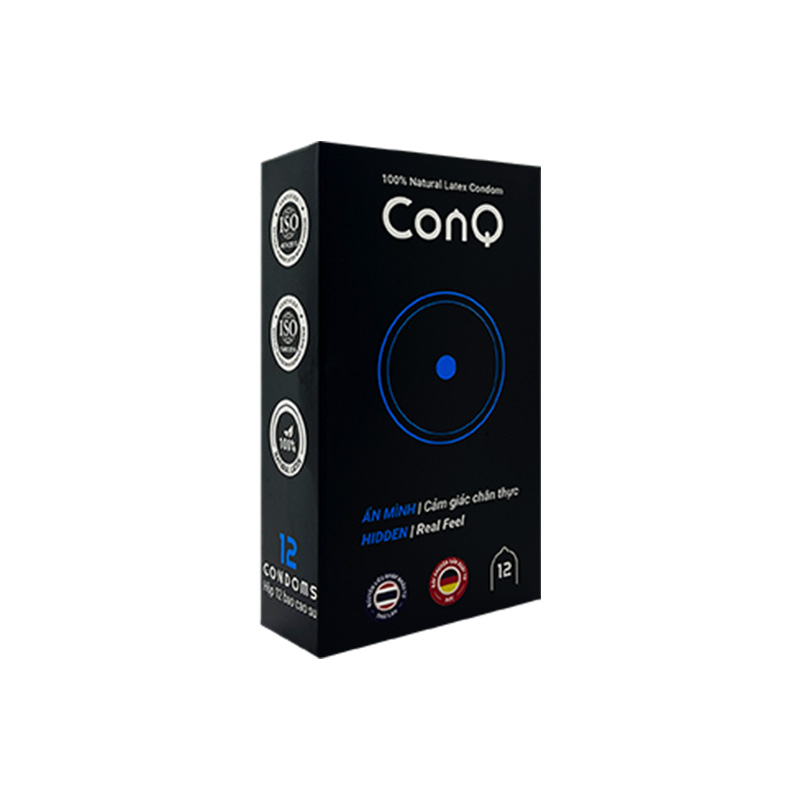 Bao cao su CONQ ẩn mình, siêu mỏng (52mm) hộp 12 cái