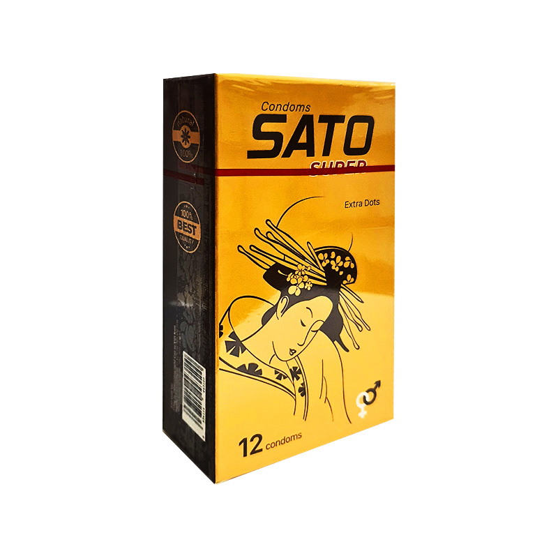Bao cao su gân gai Sato Super Extra Dots (hộp 12 cái)