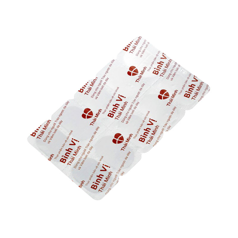 Viên uống Bình Vị Thái Minh hỗ trợ giảm acid dịch vị, giúp bảo vệ niêm mạc dạ dày (hộp 2 vỉ x 10 viên)