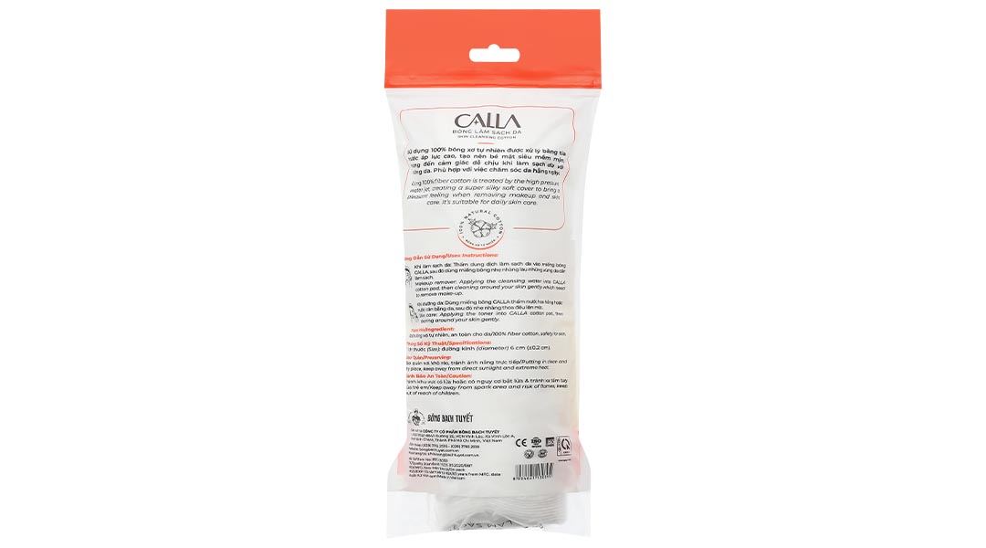 Bông tẩy trang Calla mềm mịn dạng tròn 3D (gói 120 miếng)