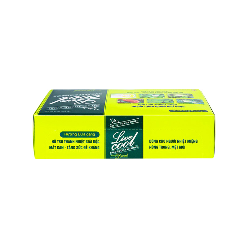 Bột sủi Thanh Nhiệt Livecool hương dưa gang hỗ trợ thanh nhiệt, giải độc (hộp 10 gói x 7g)