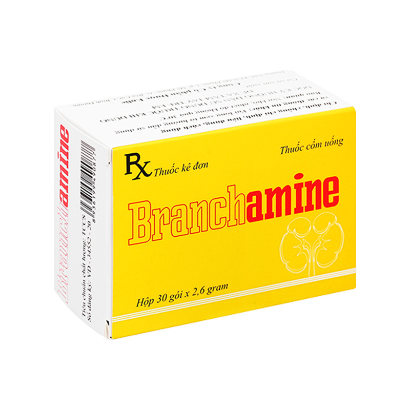 Thuốc cốm uống Branchamine cung cấp các acid amin trong suy thận mạn tính (hộp 30 gói x 2,6g)
