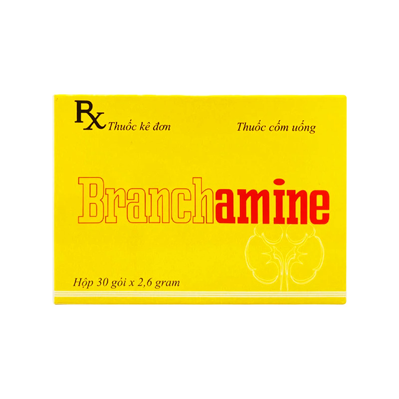 Thuốc cốm uống Branchamine cung cấp các acid amin trong suy thận mạn tính (hộp 30 gói x 2,6g)