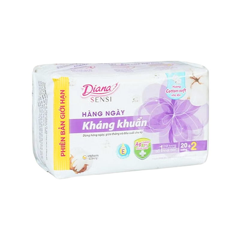 Băng vệ sinh Diana Hàng Ngày Kháng Khuẩn (gói 20 miếng)