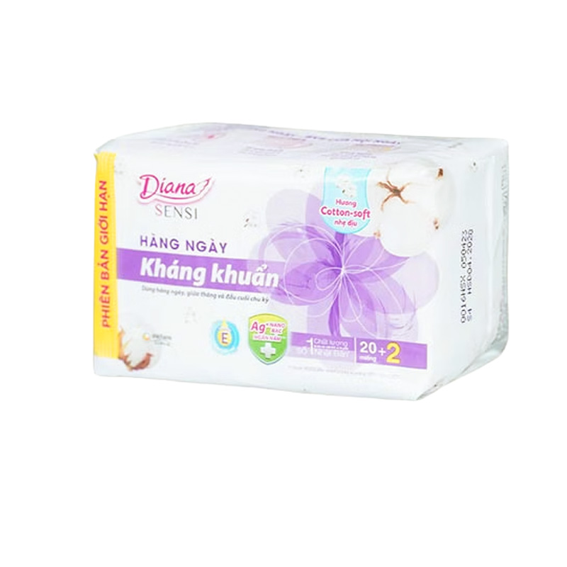 Băng vệ sinh Diana Hàng Ngày Kháng Khuẩn (gói 20 miếng)