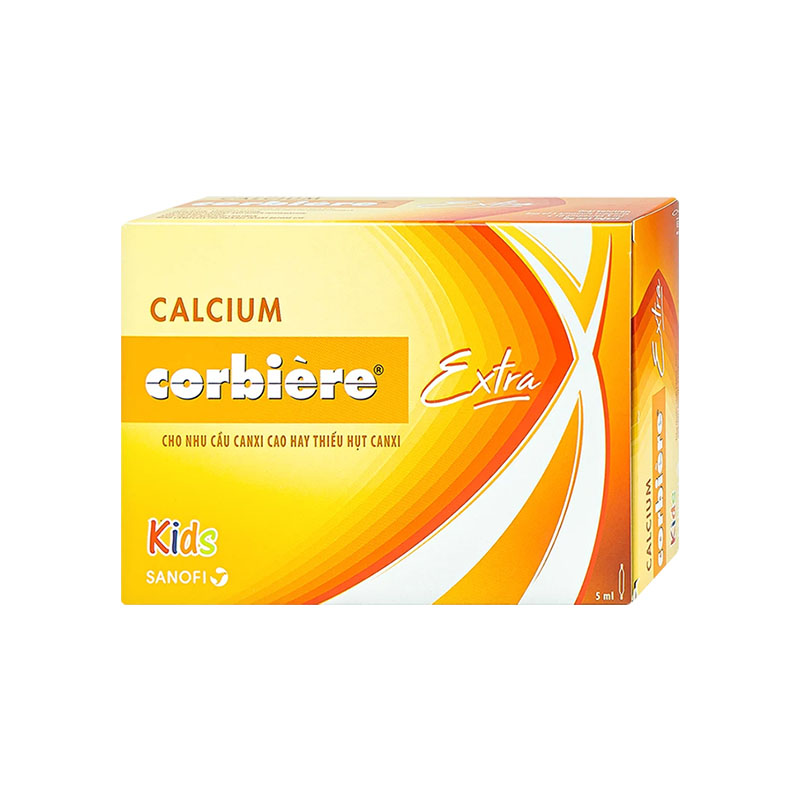 Thuốc Calcium Corbiere Kids Extra bổ sung canxi cho trẻ em (hộp 3 vỉ x 10 ống x 5ml)