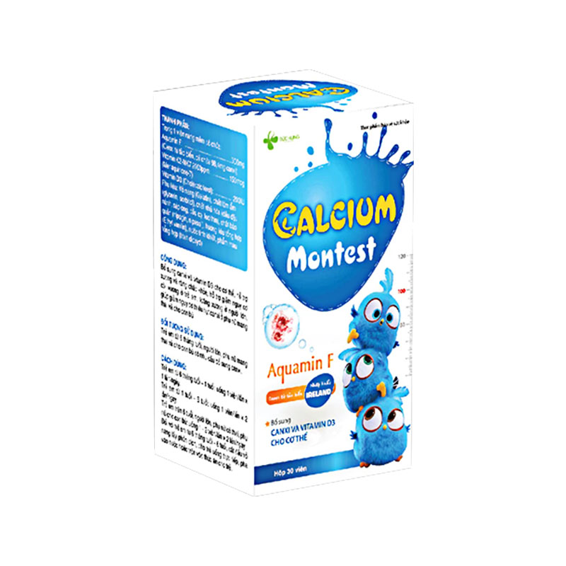 Calcium Montest bổ sung Canxi và Vitamin D3 cho cơ thể (hộp 30 viên)