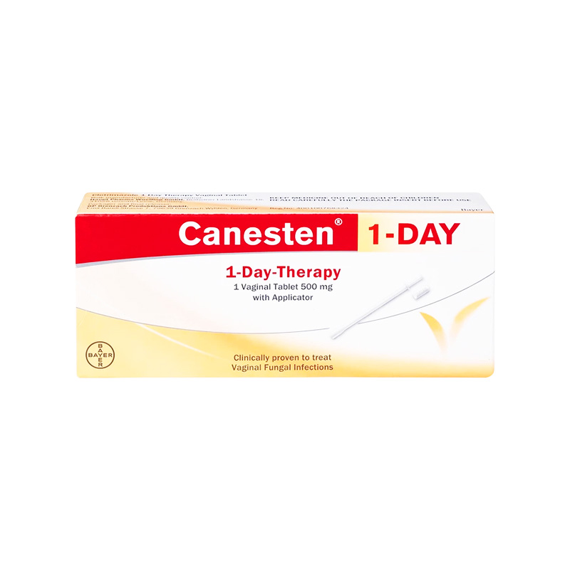 Viên đặt âm đạo Canesten 1 Day 500mg điều trị viêm âm đạo và cơ quan sinh dục ngoài (hộp 1 vỉ x 1 viên)