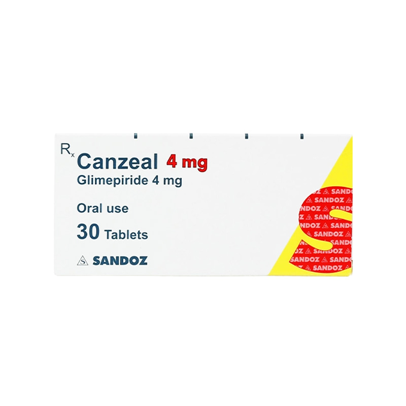 Thuốc Canzeal 4mg Sandoz điều trị đái tháo đường túyp 2 (hộp 3 vỉ x 10 viên)