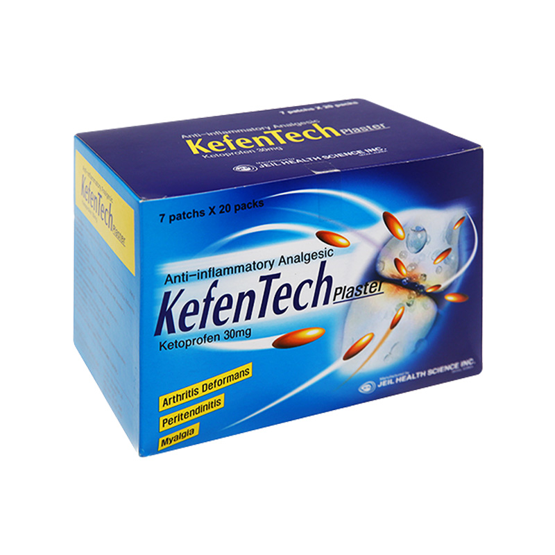 Cao dán KefenTech Plaster giảm đau viêm khớp, đau do chấn thương (hộp 20 Gói x 7 Miếng, (7cm x 10cm))