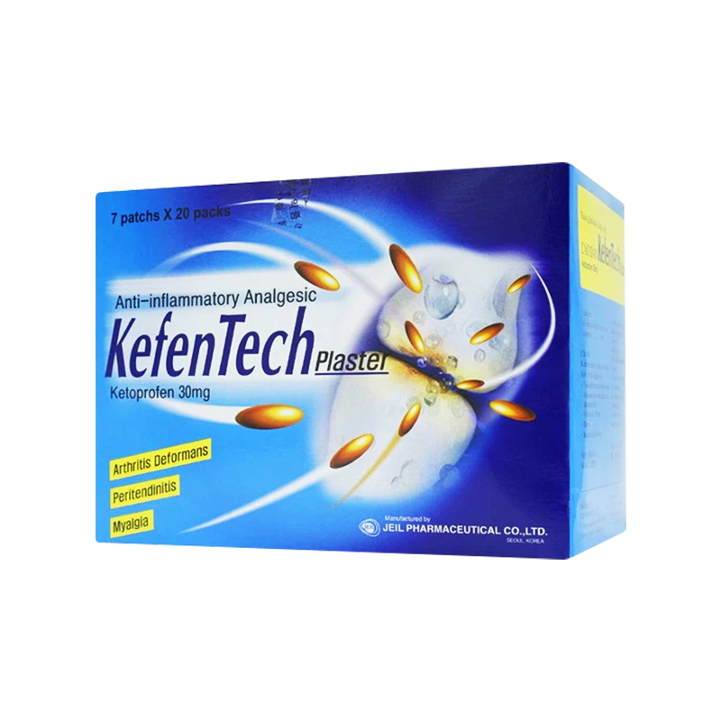 Cao dán KefenTech Plaster giảm đau viêm khớp, đau do chấn thương (hộp 20 Gói x 7 Miếng, (7cm x 10cm))