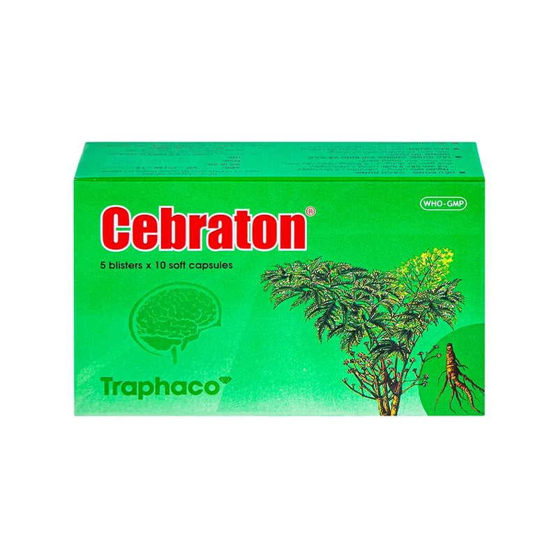 Thuốc Cebraton bổ khí huyết, điều trị suy nhược thần kinh (hộp 2 vỉ x 10 viên)