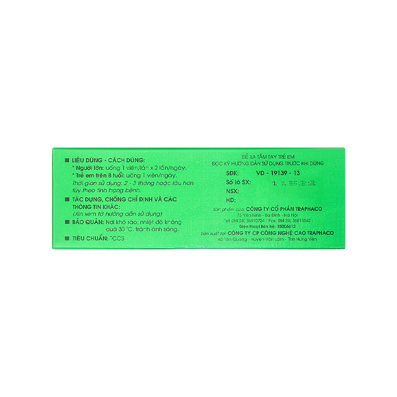 Thuốc Cebraton bổ khí huyết, điều trị suy nhược thần kinh (hộp 2 vỉ x 10 viên)