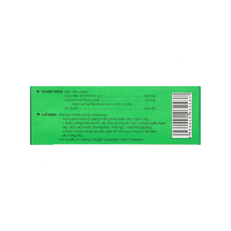 Thuốc Cebraton bổ khí huyết, điều trị suy nhược thần kinh (hộp 2 vỉ x 10 viên)