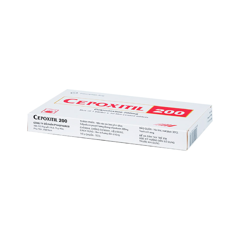 Thuốc Cepoxitil 200 điều trị nhiễm khuẩn (hộp 1 vỉ x 10 viên)