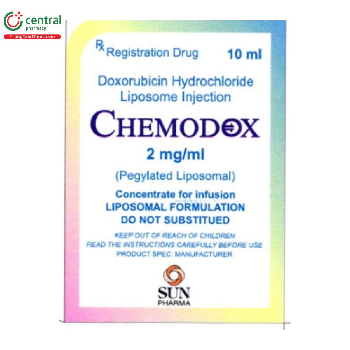 Thuốc Chemodox 2mg/ml điều trị ung thư vú, buồng trứng, ung thư Kaposi và bệnh đa u tủy xương (hộp 1 lọ x 10ml)