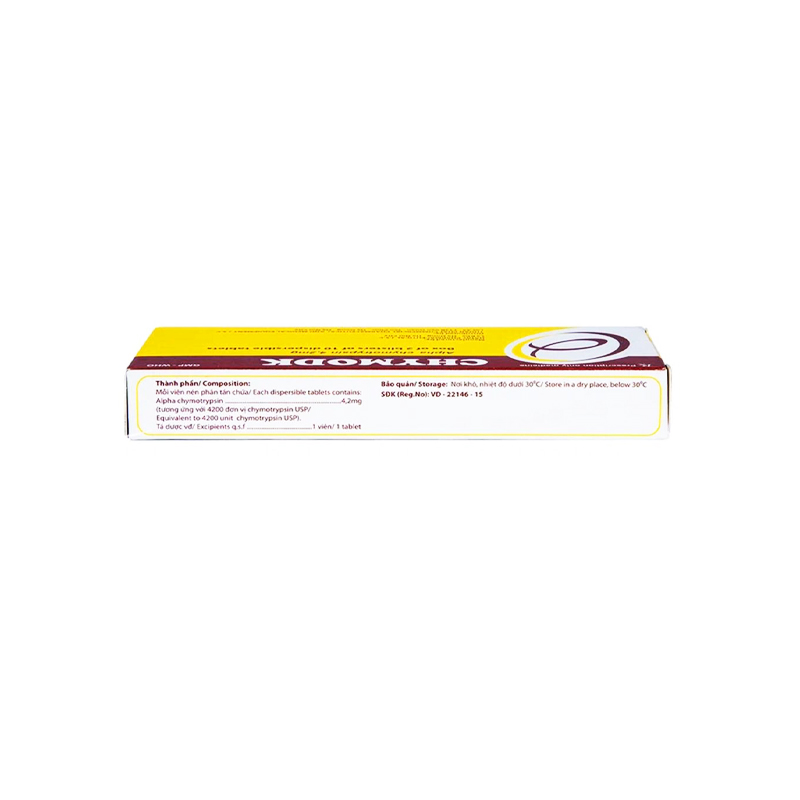 Thuốc Chymodk 4.2mg điều trị phù nề sau chấn thương, phẫu thuật, bỏng (hộp 2 vỉ x 10 viên)