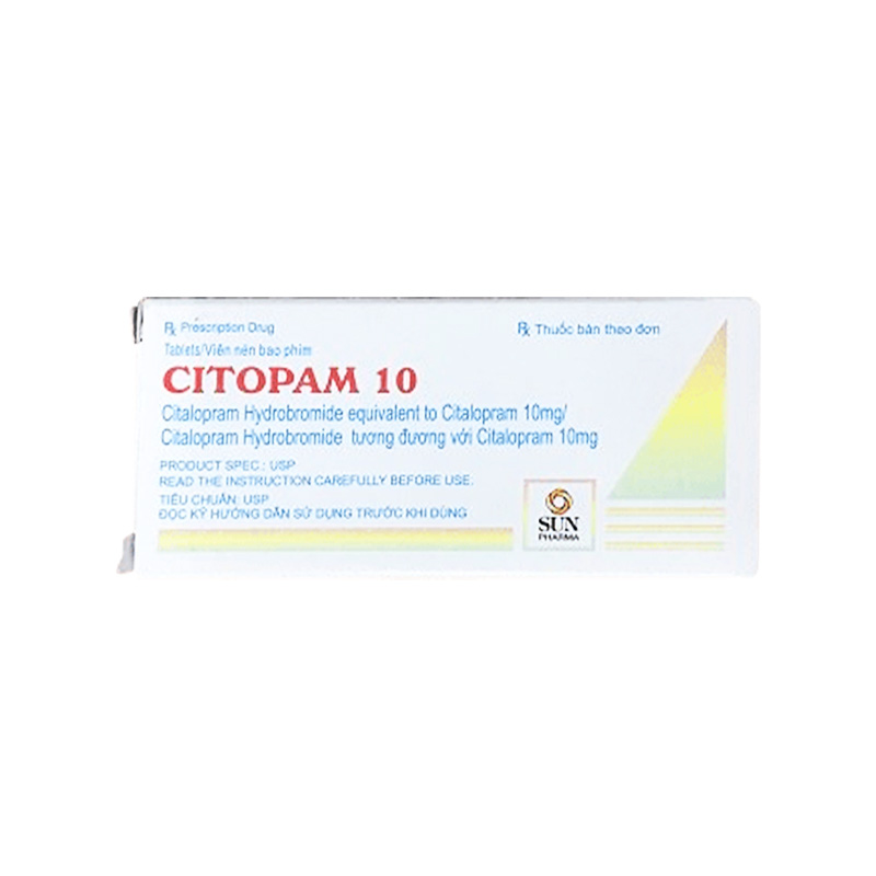 Thuốc Citopam 10mg điều trị trầm cảm, rối loạn hoảng sợ (hộp 3 vỉ x 10 viên)