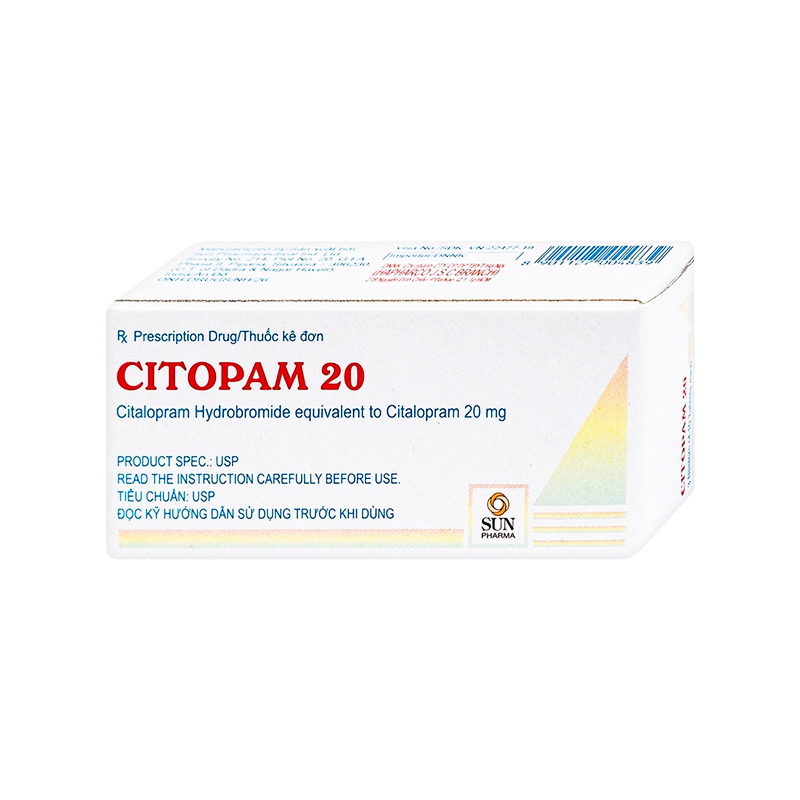Thuốc Citopam 20mg điều trị trầm cảm, rối loạn hoảng sợ (hộp 3 vỉ x 10 viên)