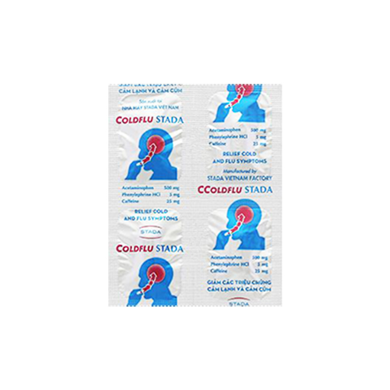 Thuốc Coldflu Stada trị các triệu chứng cảm cúm (hộp 25 vỉ x 4 viên)