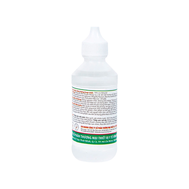 Cồn trắng 70 độ Vĩnh Phúc hỗ trợ sát trùng vết thương (chai 60ml)