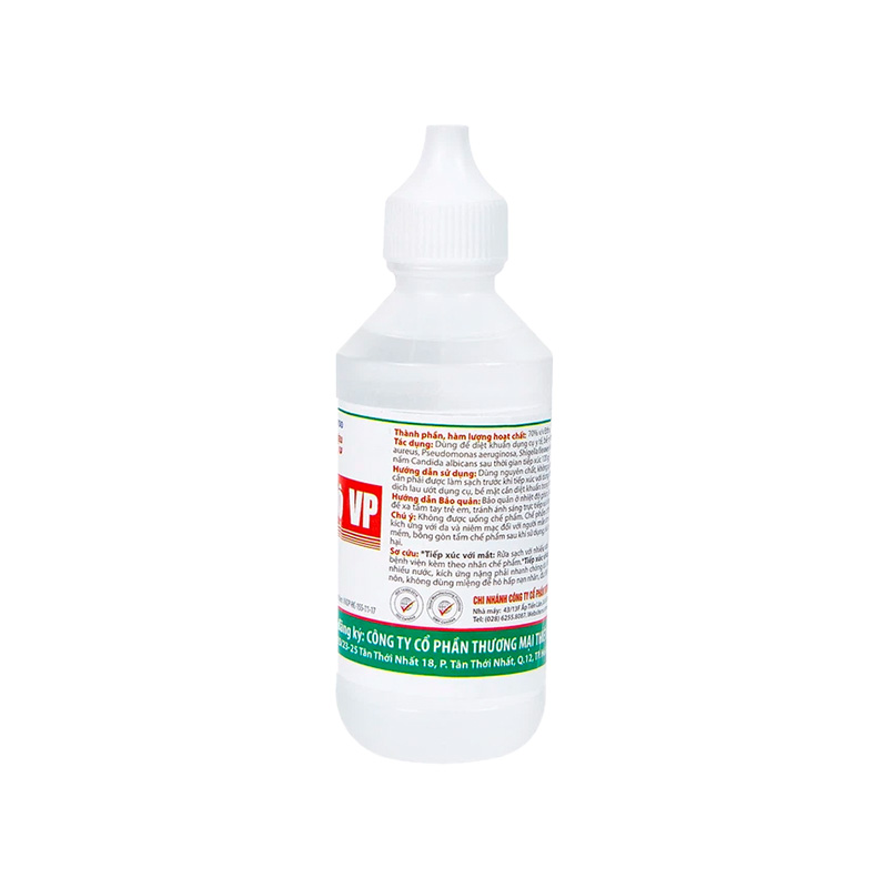 Cồn trắng 70 độ Vĩnh Phúc hỗ trợ sát trùng vết thương (chai 60ml)