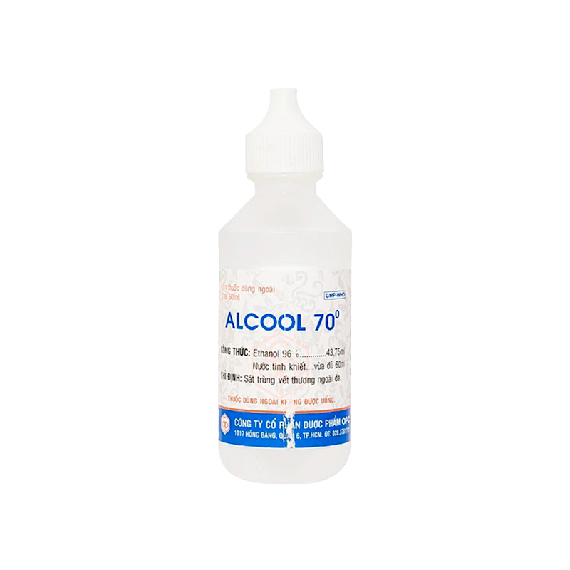 Cồn Alcool 70 độ OPC sát trùng ngoài da (chai 60ml)