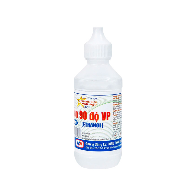 Cồn Trắng 90 độ Vĩnh Phúc diệt vi khuẩn, sát trùng dụng cụ y tế (chai 60ml)