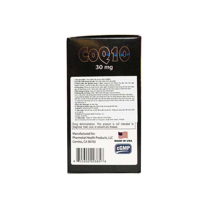 Viên uống CoQ10 30mg Pharmekal hỗ trợ sức khỏe tim mạch (chai 30 viên)
