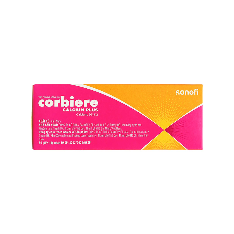 Thực phẩm bảo vệ sức khỏe Corbiere Calcium Plus D3-K2 (hộp 30 ống x 10ml)