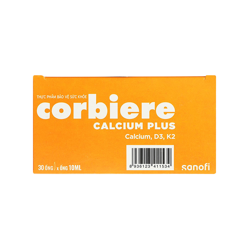 Thực phẩm bảo vệ sức khỏe Corbiere Calcium Plus D3-K2 (hộp 30 ống x 10ml)