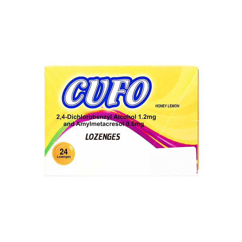 Viên ngậm Cufo vị mật ong chanh hỗ trợ điều trị viêm họng, đau họng (hộp 2 vỉ x 12 viên)