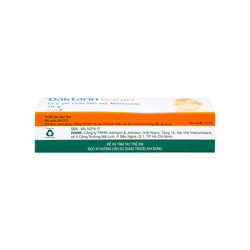Daktarin Oral Gel trị nhiễm nấm khoang miệng, hầu (hộp 1 tuýp x 10g)