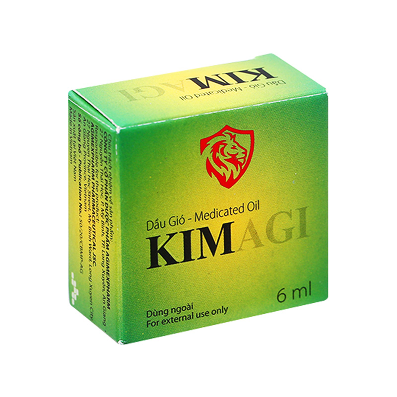 Dầu gió Kim Agi Xanh giữ ấm, massage hỗ trợ thư giãn (chai 6ml)
