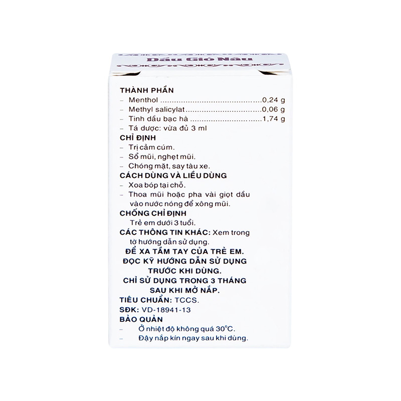 Dầu gió Nâu Pharmedic (hộp 1 chai 3ml)