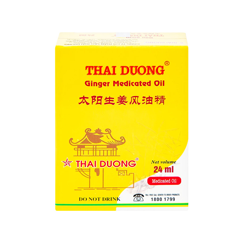 Dầu gừng Thái Dương giảm đau đầu, đau lưng, đau dây thần kinh vai gáy (hộp 1 chai x 24ml)
